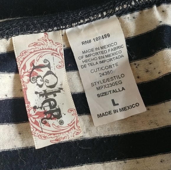 L8ter Nautical Style Striped  Tie Front Tank Top - Picture 6 of 7